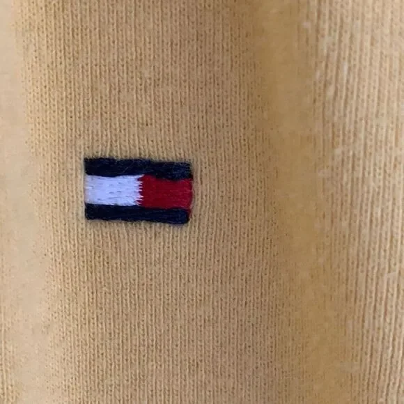 Tommy Hilfiger Womens Logo Polo Top Size L Yellow Tennis Prep Old Money Y2K Golf - Picture 4 of 15